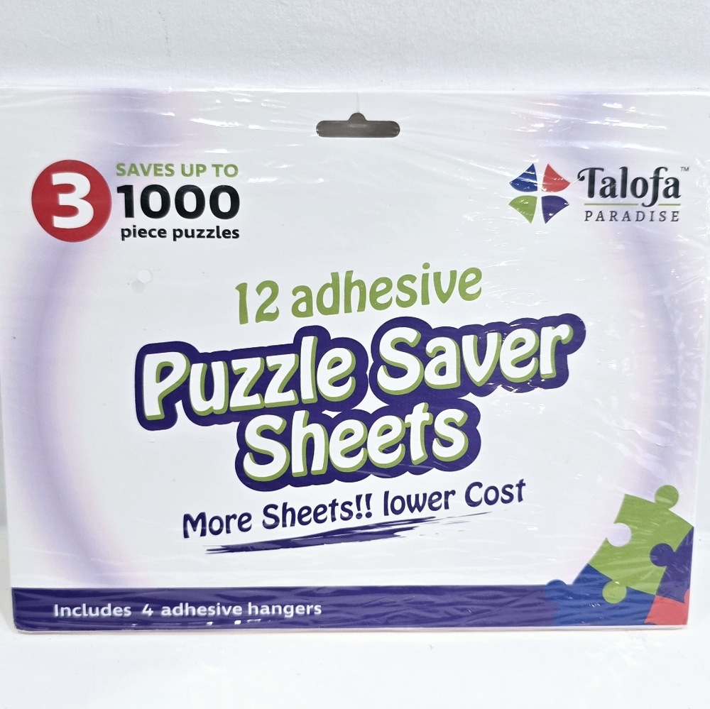 Jigsaw Puzzle Saver 12 Peel & Stick Glue Sheets  (27"x19.5") (new)